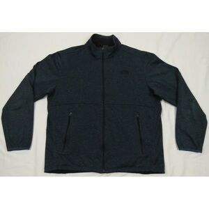 NWOT The North Face TNF Soft Shell Stretch Logo Blue Full Zip Coat Jacket XL